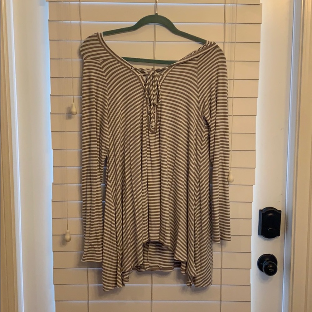 Vintage Havana striped shirt with hood.